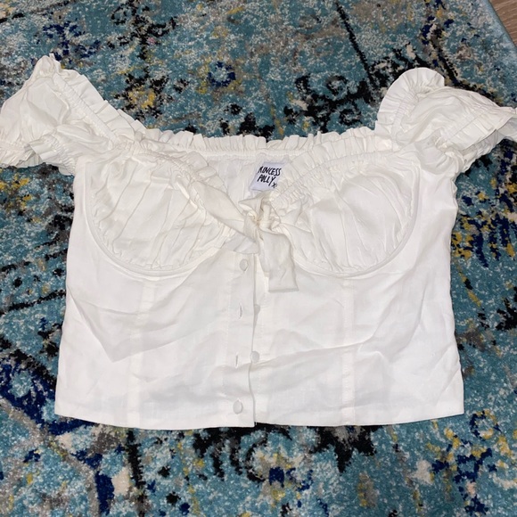 Princess Polly Tops - Princess Polly elouise crop top white